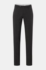 PT Torino Wollhose 'Slim Fit' anthrazit, frontale Ansicht, schmal zulaufend, aus elastischer, glatter Schurwolle mit Bundknopf, Reißverschluss.