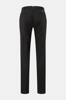 PT Torino Wollhose 'Slim Fit' anthrazit, Rückansicht, elastische Schurwolle, schmal zulaufend, französische Taschen, paspelierte Gesäßtaschen mit Knopf.
