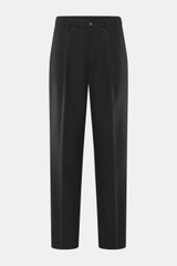 Marco Pescarolo Jogpants 'Dieci' schwarz, frontal fotografiert, Regular Fit, Mix aus Schurwolle und Cashmere, softer Griff, luftiges Gewebe, teilelastischer Bund mit Tunnelzug, Reißverschluss, Bundknopf, französische Taschen, Gesäßtaschen mit Knopf.