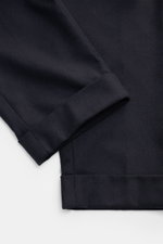 Marco Pescarolo Woll-Jogpants 'Caracciolo' navy, Detailansicht vom Saumaufschlag aus Schurwolle und Cashmere, Regular Fit, elastischer Bund.