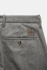 Close-up back view of Jacob Cohen Wool Trousers 'Bobby' navy showcasing lightly elastic wool, piped coin pocket, welt pockets, and calfskin patch.