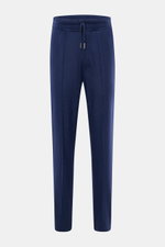 Tom Ford Cashmere Jogpants navy, frontal fotografiert, elastischer Bund, geknöpfter Eingriff, Regular Fit, reine Cashmere Jogpants.