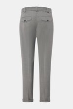 PT Torino Hose 'The Rebel' grau meliert, Rückansicht, knöchellang, mit Wolle-Microfaser-Mix, Button Fly, Bundknopf, Taschen und fixiertem Saum.