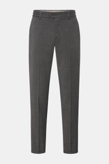 PT Torino Trousers 'The Rebel' dark grey mottled shown front view, ankle-length wool-microfibre blend with button fly, French pockets, and fixed hem turn-up. <p>'The Rebel' from trouser experts PT TORINO is guaranteed to be your faithful companion for spr