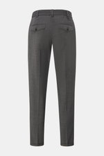 PT Torino Trousers 'The Rebel' dark grey mottled shown from the back, ankle-length with buttoned back pockets, wool-microfibre blend.