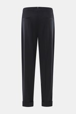 Berwich Wollhose 'Chiaia' navy, Rückansicht, knöchellang, Tapered Fit, reine Wolle, glatter Griff, Bundknöpfe, Leistentaschen, Saumaufschlag.