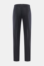 Rear view of Berwich Wool pants 'Retrolong' navy checkered with subtle Prince of Wales pattern, regular fit, piped hip and welt back pockets.

Description: <p>The cotton pants 'Retrolong' by BERWICH impress with a casual regular fit, made from pure wool a