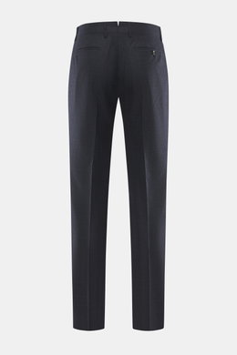 Rear view of Berwich Wool pants 'Retrolong' navy checkered with subtle Prince of Wales pattern, regular fit, piped hip and welt back pockets.

Description: <p>The cotton pants 'Retrolong' by BERWICH impress with a casual regular fit, made from pure wool a