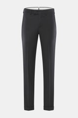 PT Torino Wollhose 'Master Fit' anthrazit, frontal fotografiert, Slim Fit aus reiner Schurwolle mit Reißverschluss, Bundhaken, fixiertem Saumaufschlag und französischen Taschen.