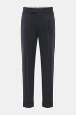 PT Torino Hose 'Rebel Fit' navy, frontale Ansicht, knöchellang, schmal zulaufend, Schurwoll-Mix, Tapered Fit, Bundhaken, französische Taschen, Saumaufschlag.