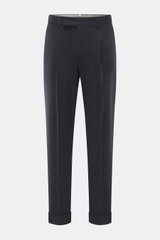 PT Torino Hose 'Rebel Fit' navy, frontale Ansicht, knöchellang, schmal zulaufend, Schurwoll-Mix, Tapered Fit, Bundhaken, französische Taschen, Saumaufschlag.