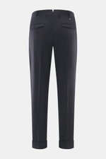 PT Torino Hose 'Rebel Fit' navy, Rückansicht, knöchellang, schmal zulaufend, aus Schurwoll-Mix mit französischen Taschen, Bundfalte, Metall-Initial.
