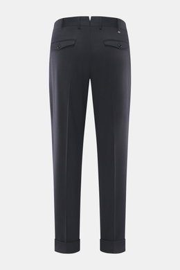 PT Torino Hose 'Rebel Fit' navy, Rückansicht, knöchellang, schmal zulaufend, aus Schurwoll-Mix mit französischen Taschen, Bundfalte, Metall-Initial.