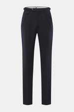Frontal fotografierte PT Torino Wollhose 'Gentleman Fit' navy aus Schurwolle mit Seide, Regular Fit, schmal zulaufend, Bundknöpfe, Side Adjuster.