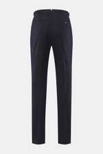 PT Torino Wollhose 'Gentleman Fit' navy, Rückansicht, schmal zulaufend, Schurwolle mit Seidenanteil, Side Adjuster, doppelte Bundfalte, französische Taschen.
