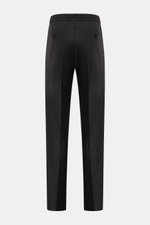 Incotex Woll-Jogpants anthrazit, Rückansicht, reine Wolle, Regular Fit, elastischer Bund mit Tunnelzug, Bundknopf, französische Taschen, paspelierte Gesäßtaschen, offene Länge