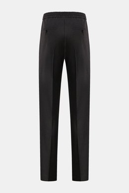 Incotex Woll-Jogpants anthrazit, Rückansicht, reine Wolle, Regular Fit, elastischer Bund mit Tunnelzug, Bundknopf, französische Taschen, paspelierte Gesäßtaschen, offene Länge