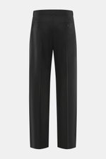 The Row Cashmere Hose 'Tami' schwarz, Rückansicht, aus feinstem Kaschmir-Twill, Regular Fit, gerader Schnitt, mit Bundknopf, Reißverschluss, Bundfalte, französischen und paspelierten Gesäßtaschen.