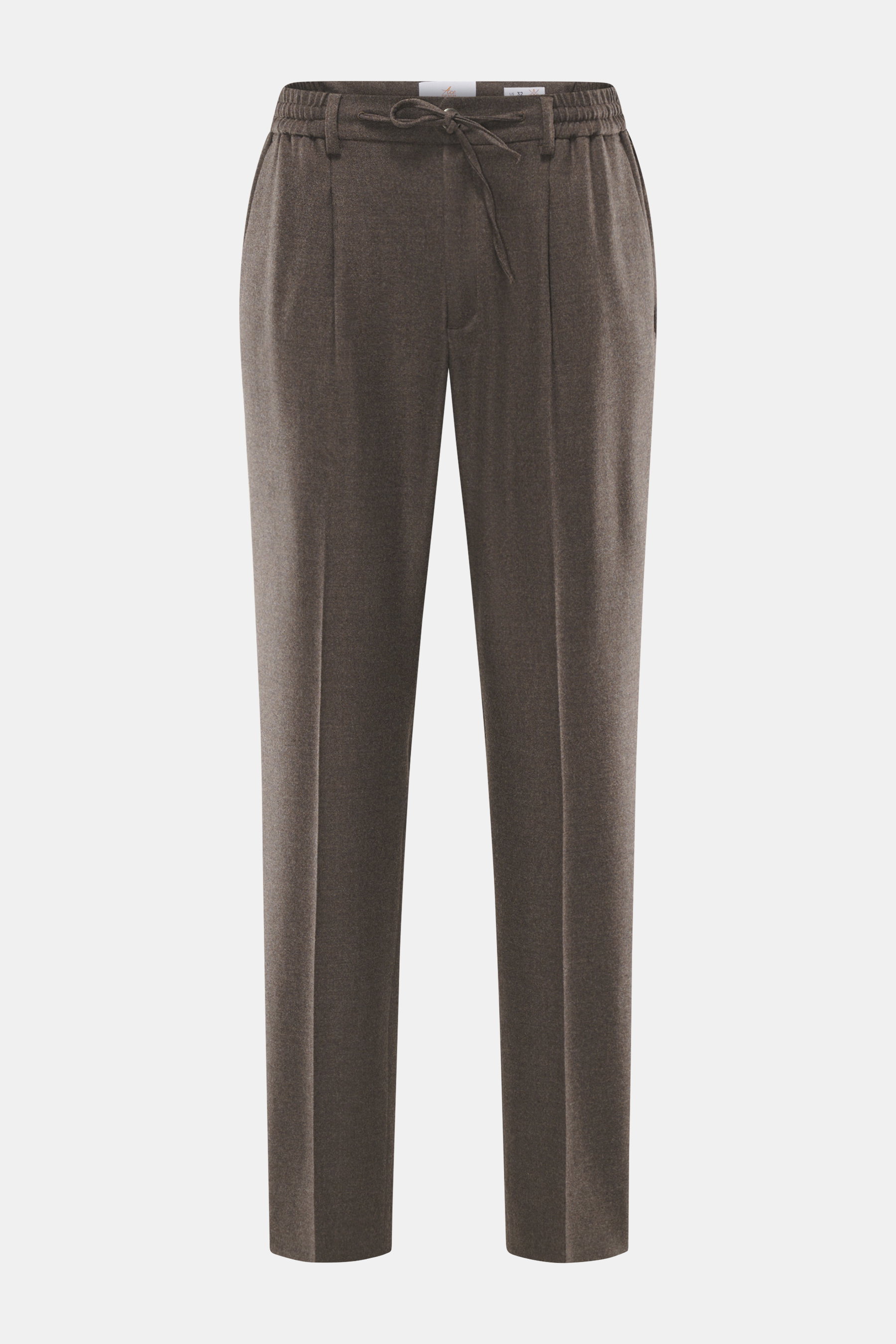 Ace Denim Woll-Jogpants graubraun meliert
