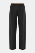 Front view of Briglia 1949 Wool trousers 'Margutta' black, flannel made of pure new wool, soft feel, regular fit, slightly tapered, zipper and waistband button, single waistband pleat, French pockets, small watch pocket, piped back pockets, one back pocke