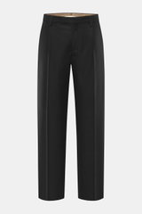 Front view of Briglia 1949 Wool trousers 'Margutta' black, flannel made of pure new wool, soft feel, regular fit, slightly tapered, zipper and waistband button, single waistband pleat, French pockets, small watch pocket, piped back pockets, one back pocke