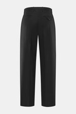 Briglia 1949 Wool trousers 'Margutta' black shown from the back, flannel made of pure new wool, soft feel, regular fit, slightly tapered, zipper and waistband button, single waistband pleat, French pockets, small watch pocket, piped back pockets, one back