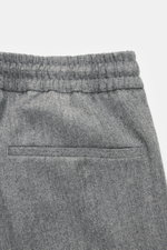 Close-up rear view of Briglia 1949 Wool Jogpants 'Wimbledon' grey melange showing elastic waistband, welt back pocket, and soft pure wool fabric.