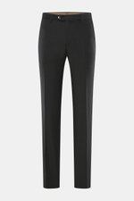 Front view of Briglia 1949 Wool pants 'Naviglio' anthracite, made of soft touch, slightly elastic virgin wool with regular fit and tapered legs.