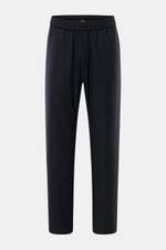 Frontale Nahaufnahme der Barena Woll-Jogpants navy aus leicht elastischer, edler Schurwolle mit elastischem Bund, Tunnelzug und Taschen.