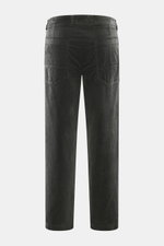 Barena Venezia Cordhose dunkelgrau aus Baumwoll-Modal-Cord, weicher Griff, Bundfalten, Taschen, knöchellang, Rückansicht, gerader Schnitt.