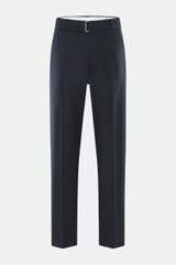 Officine Générale Wool pants 'Hoche' navy front view on white background, pure virgin wool twill, soft touch, tapered fit, ankle-length.