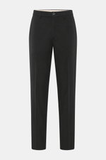 GTA Hose 'Davide' anthrazit meliert, frontale Ansicht, Mix aus Microfaser und Viskose, elastisch, softer Griff, Regular Fit, schmal zulaufend, Reißverschluss, Bundknopf, innenliegendes Band, französische Taschen, Logo-Detail, Gesäßtaschen mit Knopf.