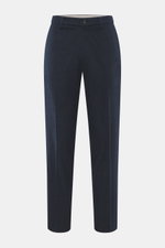 GTA Hose 'Davide' graublau, schmal zulaufend, Regular Fit, frontale Nahaufnahme, Mix aus Microfaser und Viskose, elastisch, softer Griff, Reißverschluss, Bundknopf, innenliegendes elastisches Band, französische Taschen, kleines Logo-Detail, Gesäßtaschen m