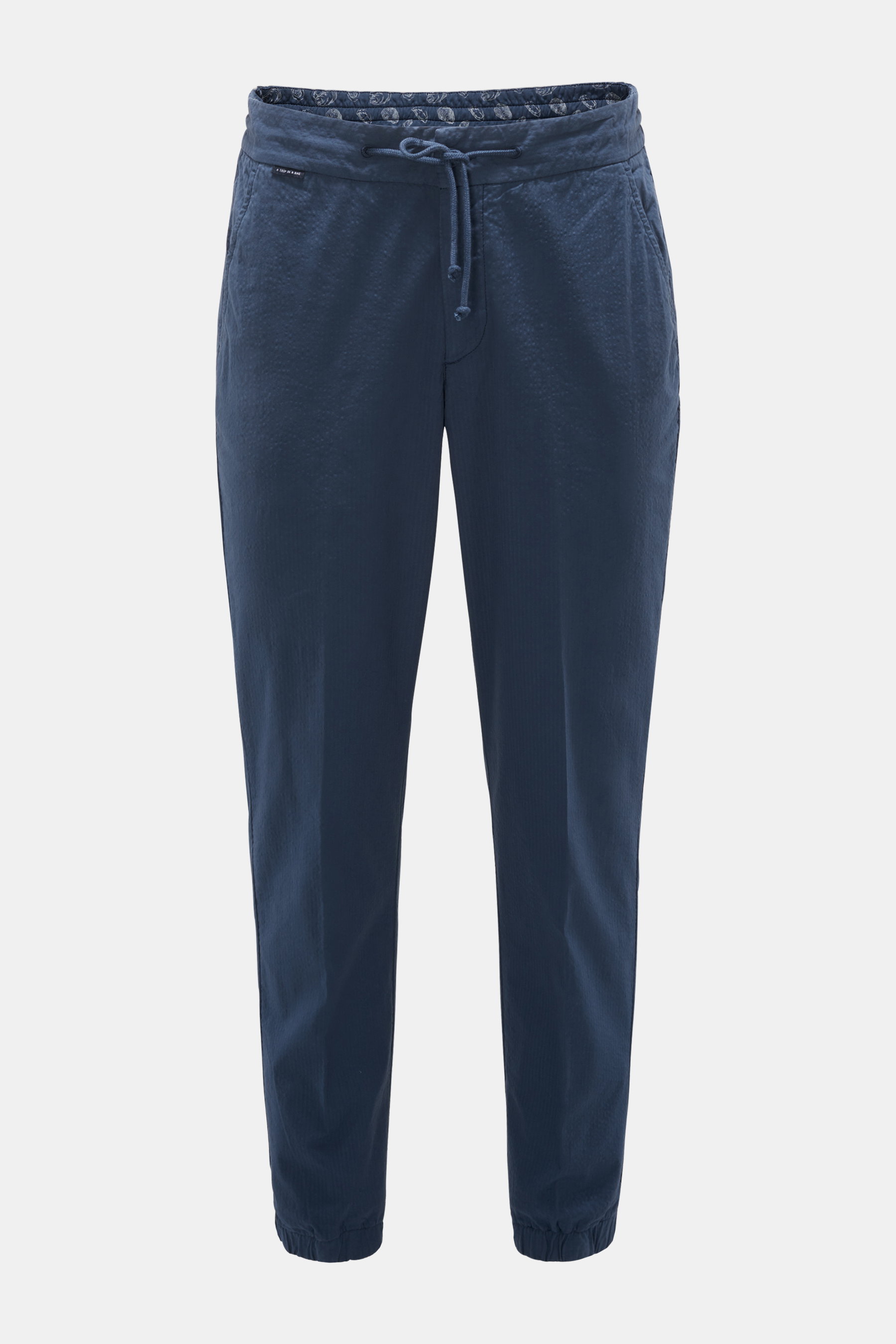 04651/ A trip in a bag Seersucker-Joggpants 'Seersucker Dyed Joggpant' dunkelblau
