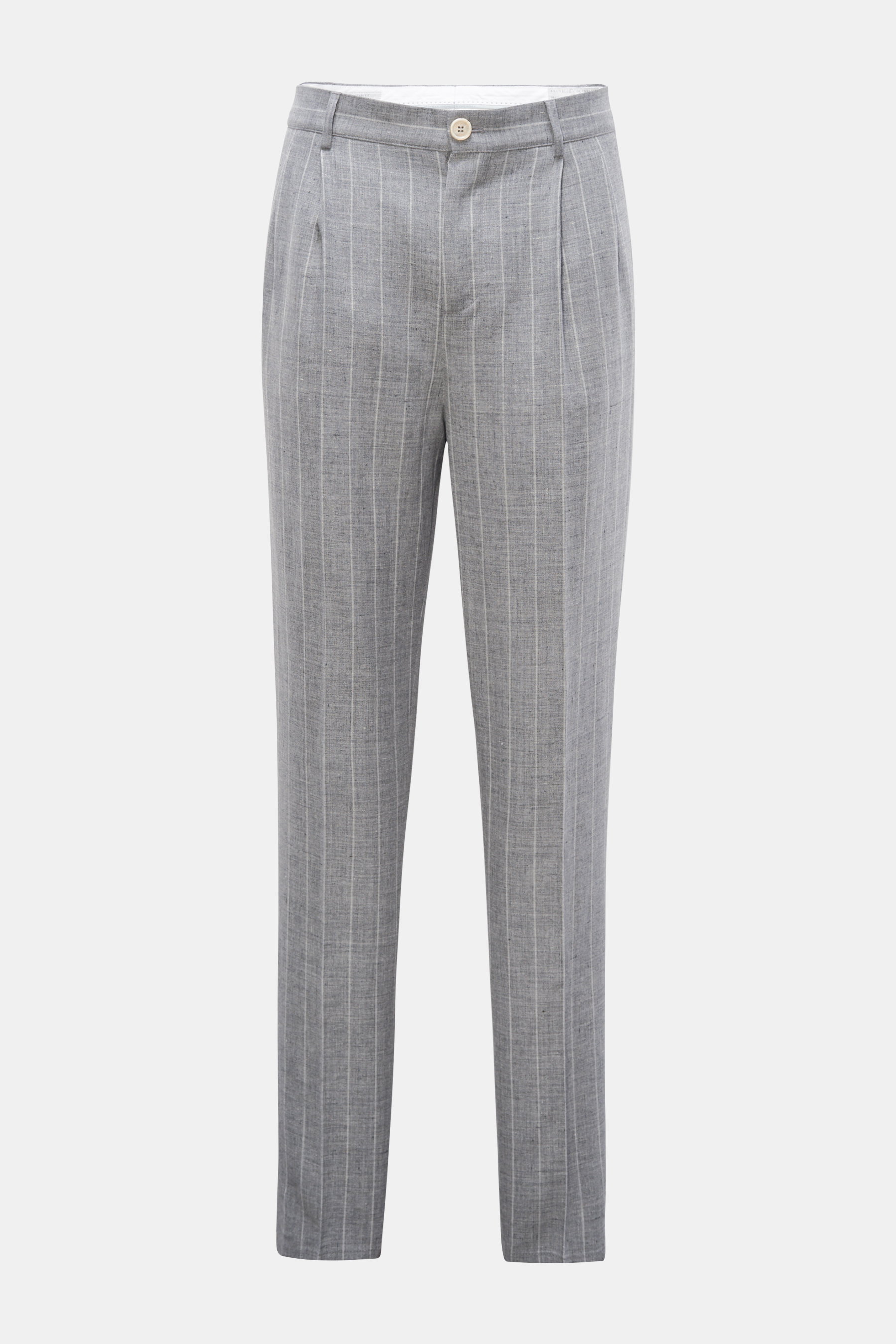 Brunello Cucinelli Hose 'Easy Fit' grau/hellgrau gestreift
