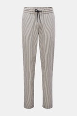 Sease Seersucker jogger pants dark grey/cream striped