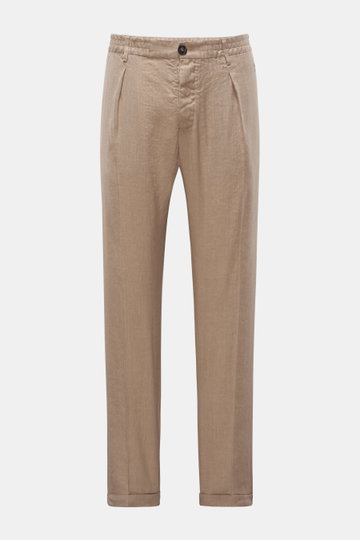 Weber+Weber Joggpants 'Linen Tencel Travel Comfort Slacks' beige