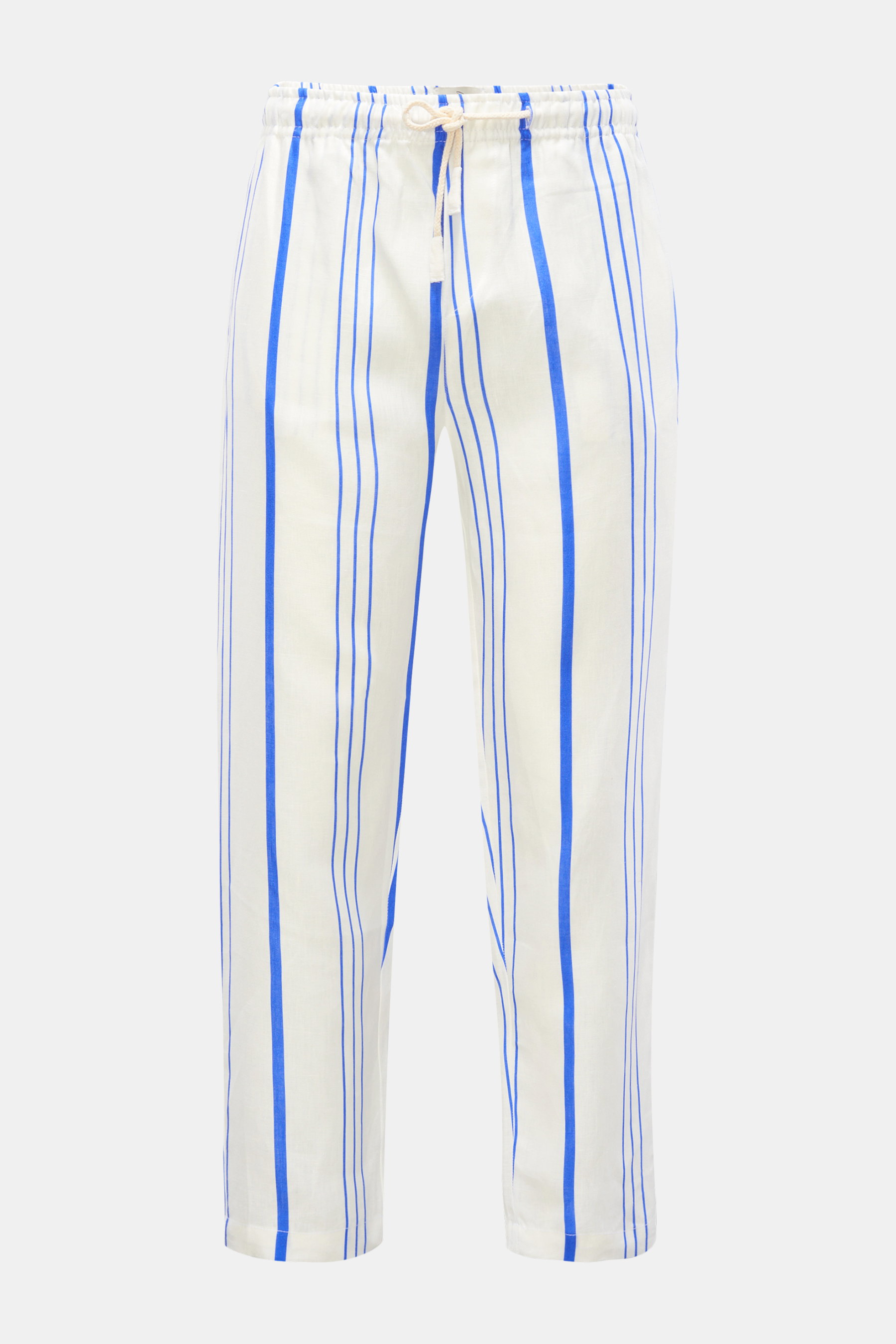 Peninsula Leinen-Joggpants offwhite/blau gestreift