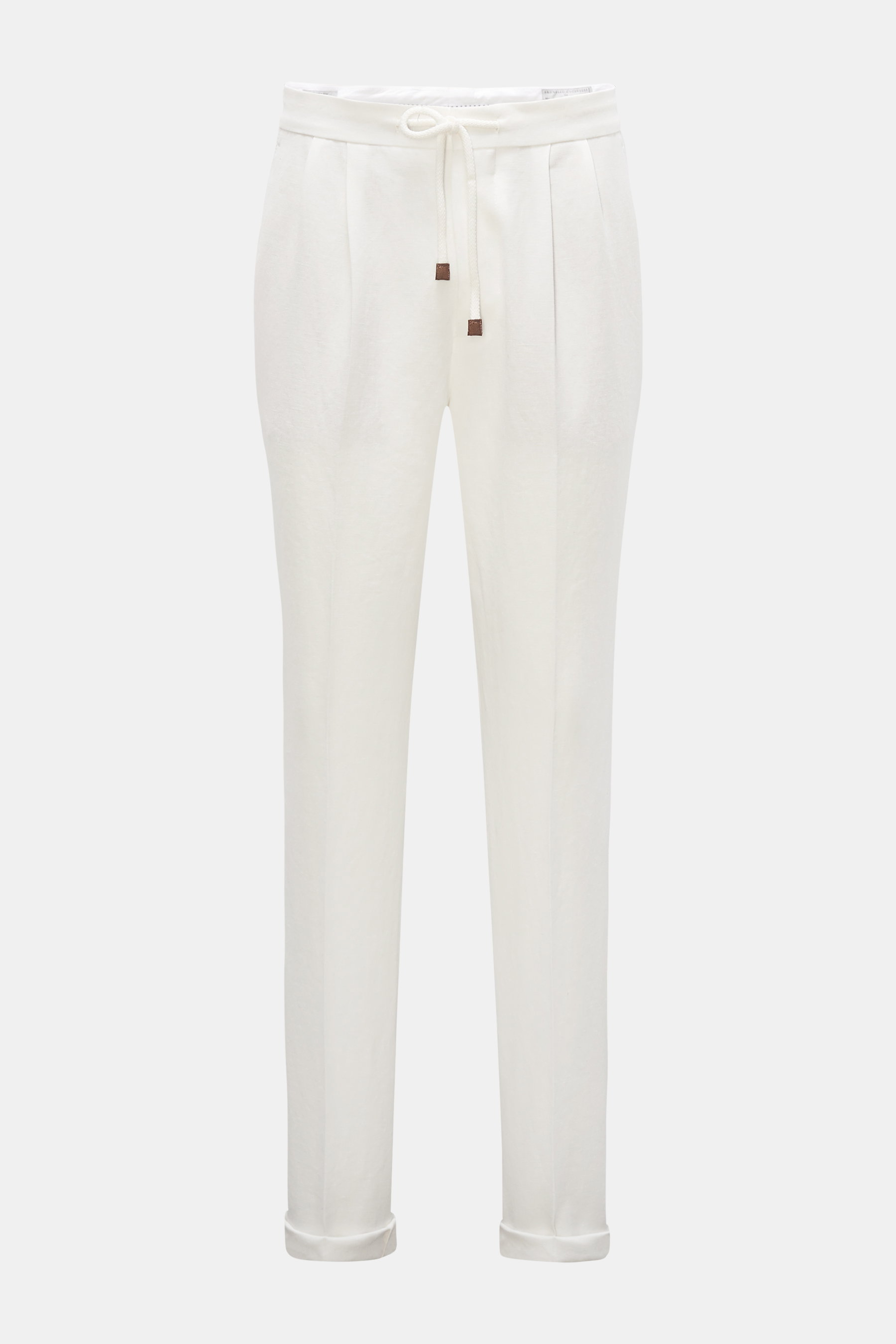 Brunello Cucinelli Leinenhose 'Leisure Fit' weiß