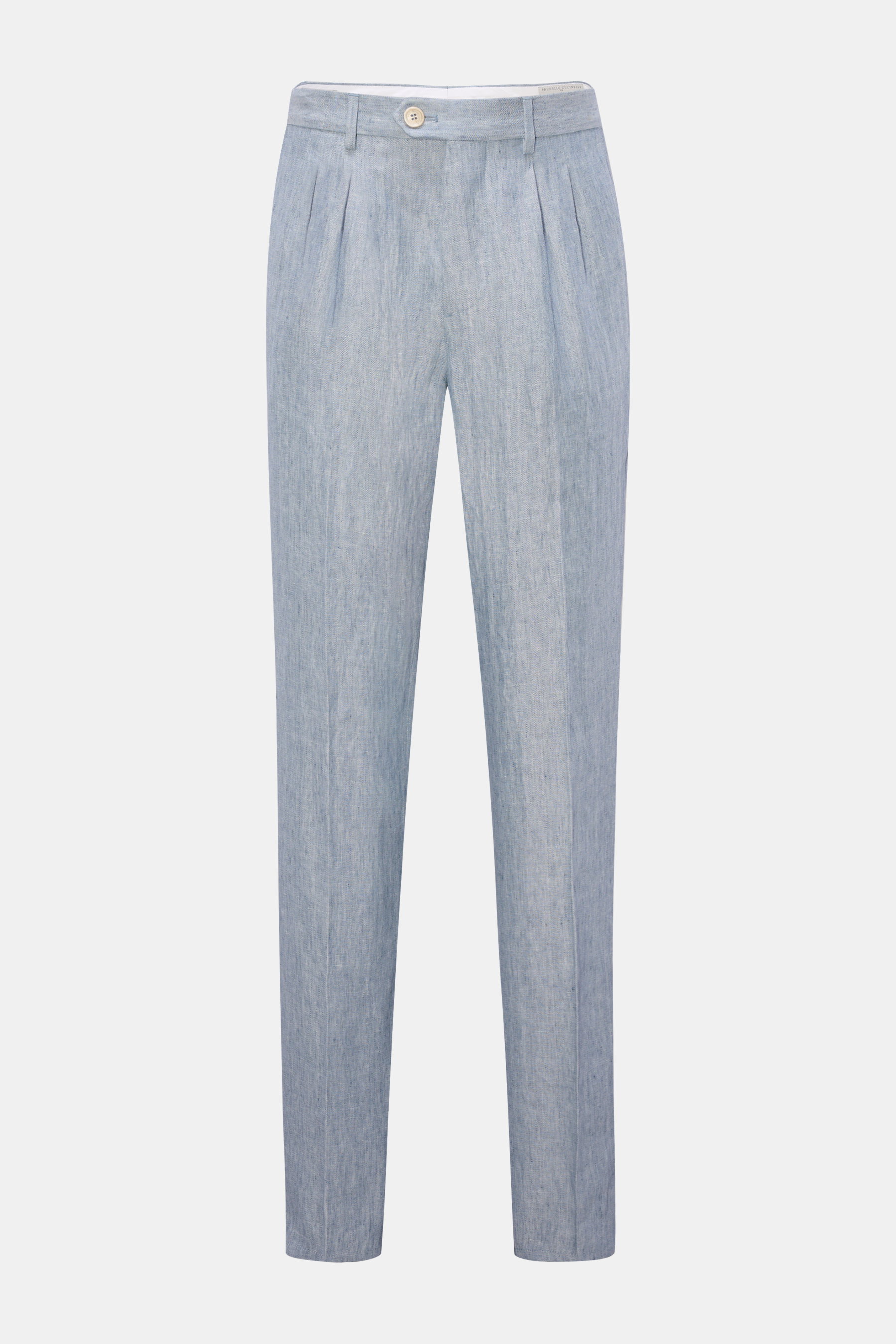 Brunello Cucinelli Leinenhose 'Leisure Fit' rauchblau meliert