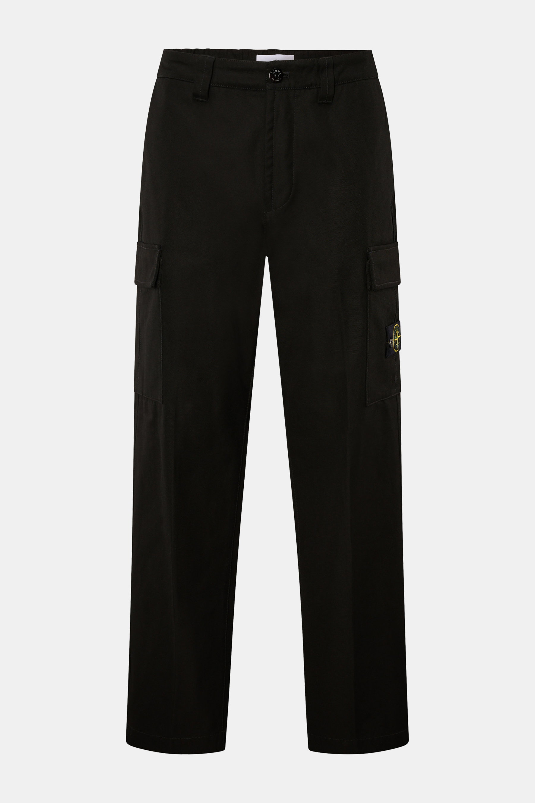 Stone Island Baumwoll-Cargohose 'Panama Cotton' schwarz