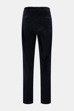 Doppiaa Cordhose 'Aantioco' navy aus weichem Breitcord, Regular Fit, gerader Schnitt, Bundfalte, schräge Taschen, Leistentaschen, Rückansicht.