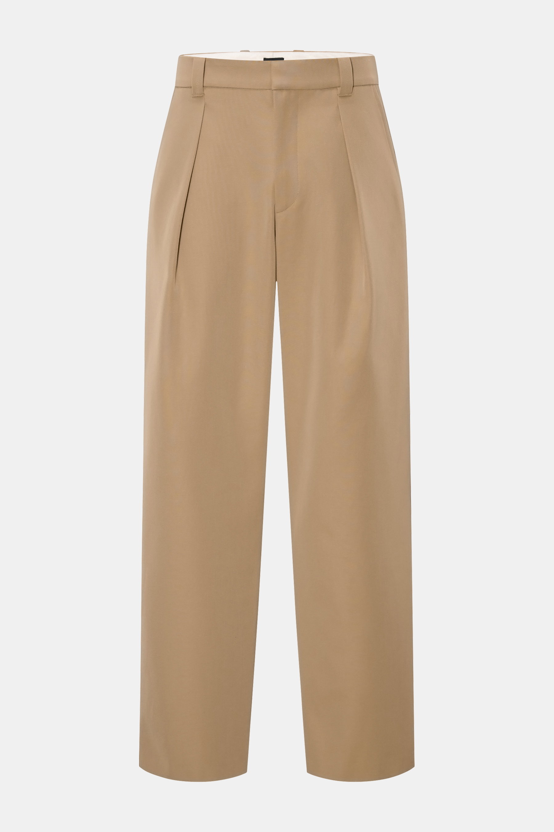 Front view of A.P.C. Hose 'Renato' camel, a stylish classic tapered fit trouser with high waist, wool-microfiber blend, and pleats.

Description: <p>Stilvoller Klassiker: Die Hose 'Renato' von A.P.C. wird mit ihrem eleganten Design zum unverzichtbaren Ess
