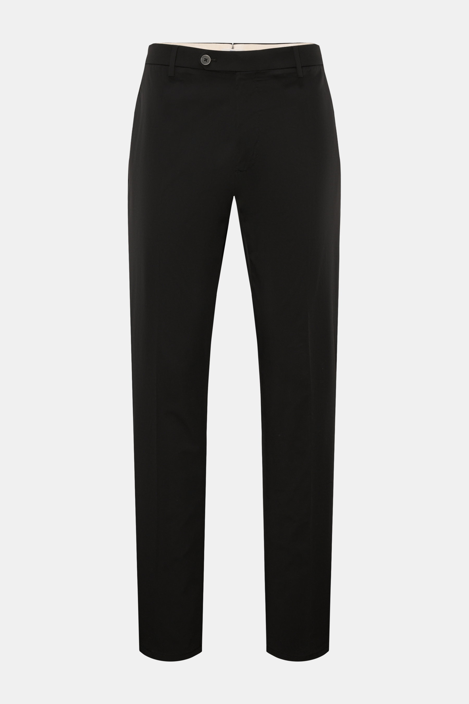GTA Chino 'Federico RE' schwarz in Frontansicht, leichte Baumwollhose im Regular Fit aus feinem Twill mit elastischem Bund und französischen Taschen.