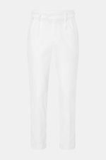 04651/ A trip in a bag Cordhose offwhite aus Baumwoll-Cord, leicht elastisch, mit doppelter Bundfalte, Side-Adjustern, Tapered Fit, Frontansicht