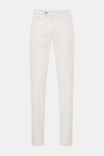 Richard J. Brown Chino 'Singapore' sand, frontale Ansicht, Slim Fit Baumwollhose mit leichtem Stretch, Twill, schmal zulaufend, Knöpfe, Taschen, weicher Griff.