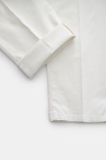 Close-up of the cuff and lower leg of PT Torino Chinos 'Union Fit' cream, photographed from the side showing soft cream cotton twill fabric.

Description: <p>For these chinos, PT TORINO has chosen classic cotton twill in fine fabric enhanced with slight s