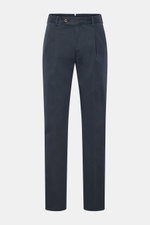 PT Torino Chino 'Union Fit' navy aus Baumwolltwill mit leichtem Stretch, einfacher Bundfalte, französischen Taschen, schmal zulaufend, Frontansicht.