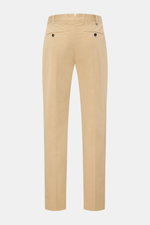 PT Torino Chino 'Union Fit' beige aus feinem Baumwolltwill mit leichtem Stretch, Bundfalte, französischen Taschen, Rückansicht.