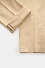 Close-up front-side view of Mason's Chinos 'New York Style' beige cotton chinos, showing soft cotton twill fabric and detailed hem stitching.

Description: <p>Comfort and style: The cotton chinos 'New York Style' by MASON'S not only bring style to your wa